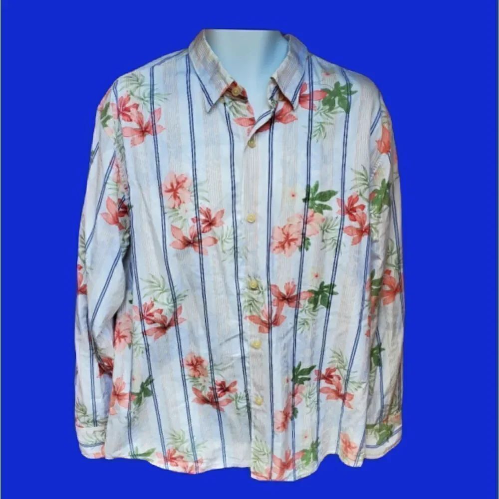 Tommy Bahama Aloha Silk Hawaiian Print Shirt XL